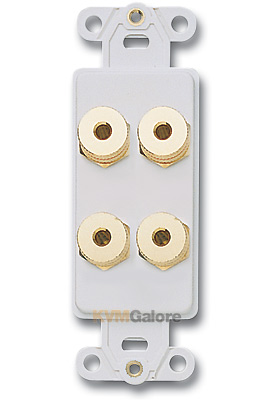 Decorative Gold 2-Pair Binding Post Insert - White