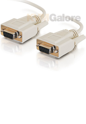 DB9 F/F Null Modem Cable - Beige, 1-Foot
