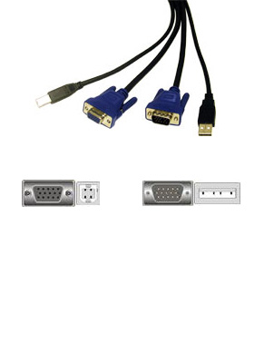 USB 2.0/SXGA KVM Cable, 10-feet