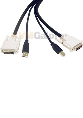 DVI Dual-Link/USB 2.0 KVM Cable, 6-feet