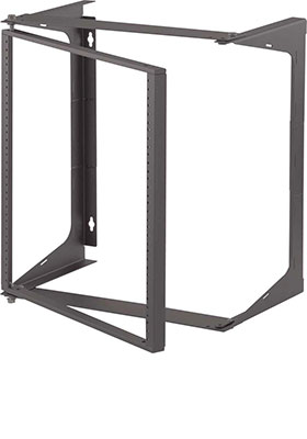 12U Wall Mount IT Open Frame 19/" Network Rack with Swing Out Hinged Gate Black