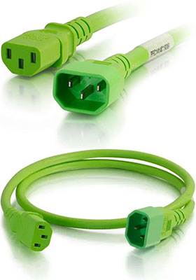 14 AWG Computer Power Extension Cord - Green, 4 Feet