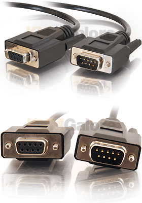 DB9 Male/Female Black Extension Cable, 50-feet DB9 Male/Female Black Extension Cable, 50-feet