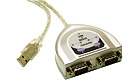 USB to 2-Port Serial DB9 Adapter, 2-feet