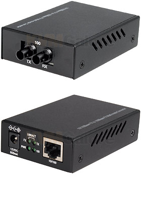 10/100Base-TX to MM 100Base-FX ST Media Converter
