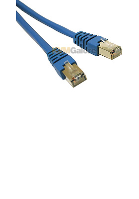 Shielded Cat5e Molded Patch Cable Blue, 50-feet