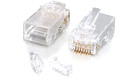 RJ45 CAT-5e Modular Plug for Round Solid/Stranded Cable, 10-Pack