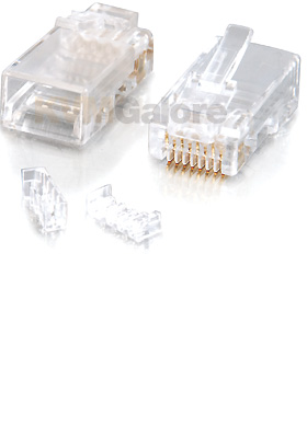 RJ45 CAT-5e Modular Plug for Round Solid/Stranded Cable, 25-Pack