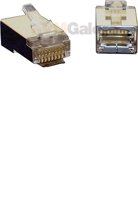 RJ45 Shielded CAT-5 Modular Plug for Round Solid Cable, 25-Pack