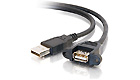 Panel-Mount USB 2.0 A Male to A Female Cable, 3-feet