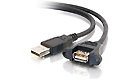 Panel-Mount USB 2.0 A Male to A Female Cable, 1-foot