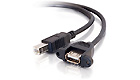 Panel-Mount USB 2.0 A Female to B Male Cable, 1.5-feet