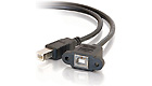 Panel-Mount USB 2.0 B Female to B Male Cable, 2-feet