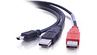 USB 2.0 Mini-B Male to 2 USB A Male Y-Cable, 6-feet