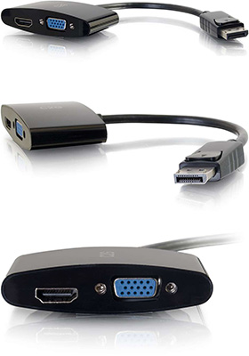 DisplayPort to HDMI or VGA Adapter/Converter, Black
