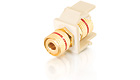 Snap-In Red Banana Jack F/F Keystone Insert Module, Ivory