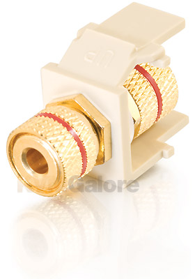 Snap-In Red Banana Jack F/F Keystone Insert Module, Ivory