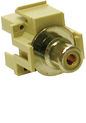 Snap-In Yellow RCA F/F Keystone Insert Module, Ivory