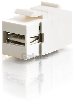 Snap-In USB Type-A/B Female Keystone Insert, White