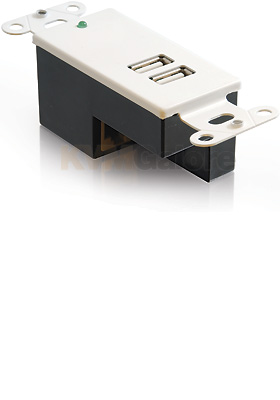 USB Superbooster Wall Plate Receiver, 2-Port, Type-A Female