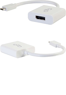 USB-C to DisplayPort Audio/Video Adapter, White