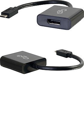 USB-C to DisplayPort Audio/Video Adapter, Black USB-C to DisplayPort Audio/Video Adapter, Black