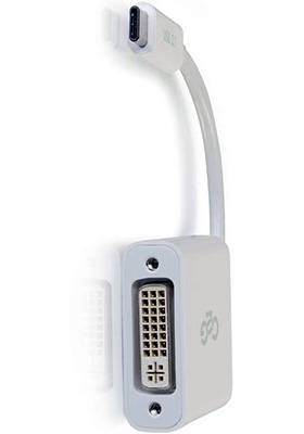 USB-C to DVI Video Adapter, White USB-C to DVI Video Adapter, White