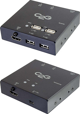 Short Range HDMI+USB over CAT-5 Extender Short Range HDMI+USB over CAT-5 Extender