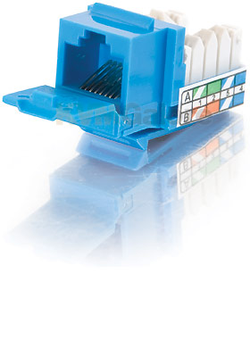 Cat5E 90° Keystone Jack Blue Cat5E 90° Keystone Jack Blue