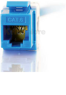 Cat6 180º Keystone Jacks - Blue