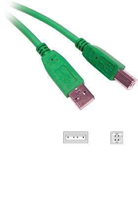 USB 2.0 A/B Cable Green, 2m USB 2.0 A/B Cable Green, 2m