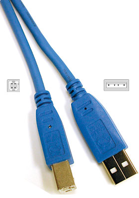 USB 2.0 A/B Cable Blue, 2m