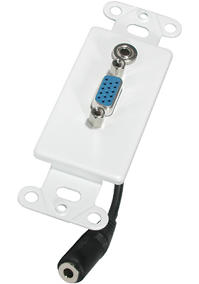 Decorative HD15 VGA + 3.5mm Insert - White