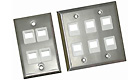 Single Gang Multimedia Keystone Wall Plate - Stainless Steel, 1-Port