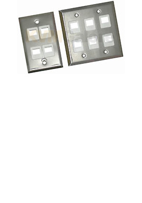 Single Gang Multimedia Keystone Wall Plate - Stainless Steel, 2-Port Single Gang Multimedia Keystone Wall Plate - Stainless Steel, 2-Port