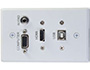 Image 1 of 3 - HDMI + VGA + 3.5mm Audio + USB Wall Plate, front view.
