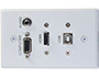 Image 1 of 3 - HDMI + VGA + 3.5mm Audio + USB Wall Plate, front view.