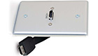 HDMI Pass-Through Single Gang Wall Plate, Brushed Aluminum