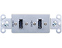 Image 3 of 4 - Dual HDMI Pass-Through Decorative Wall Plate, Aluminum, front view.