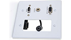 HDMI, VGA and 3.5mm Audio Pass-Through Double-Gang Wall Plate, White