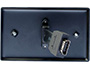Image 4 of 4 - HDMI Pass-Through Single Gang Wall Plate, Black, back view.