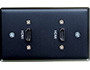 Image 3 of 4 - Dual HDMI Pass-Through Single-Gang Wall Plate, Black, front view.