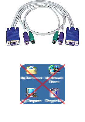 3-in-1 PS/2-VGA KVM Cable, 3-feet