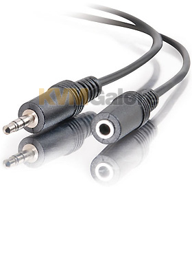 3.5mm Black Stereo Audio Extension Cable, 12-feet