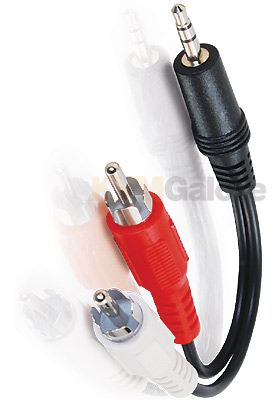 3.5mm Stereo Male to RCA Male Y-Cable, 6-inches