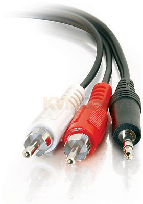 3.5mm Stereo Male to Two RCA Male Y-Cable, 6-feet