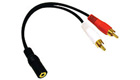 3.5mm Stereo Female to RCA Male Y-Cable, 6-inches