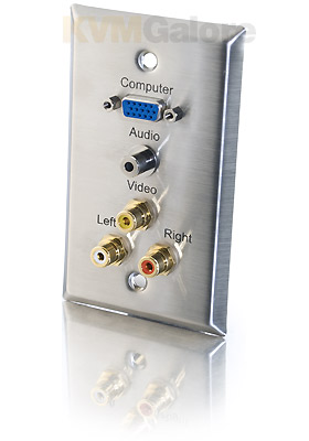Single Gang HD15 VGA + 3.5mm + Composite Video + Stereo Audio Wall Plate Single Gang HD15 VGA + 3.5mm + Composite Video + Stereo Audio Wall Plate