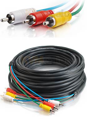 Plenum Low Profile Composite Video/Stereo Audio Cable, 35-feet