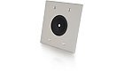 Double Gang 1.5in Grommet Wall Plate, Brushed Aluminum